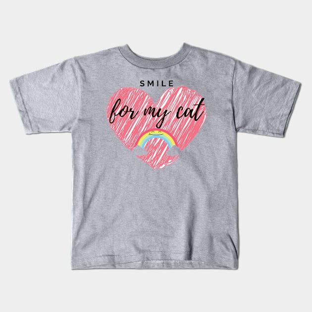 Smile for my cat Kids T-Shirt by Dre